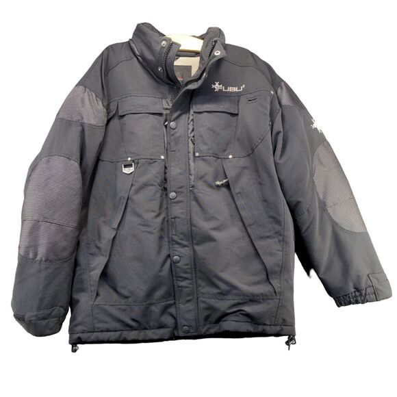 Fubu The Collection Men's Down Puffer Jacket Large Long Sleeve Black Lined - Picture 1 of 14
